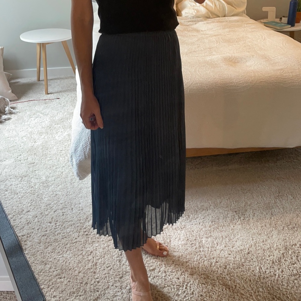 Loft Pleated Midi Skirt